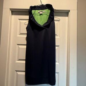 Gretchen Scott Navy Ruffle Dress